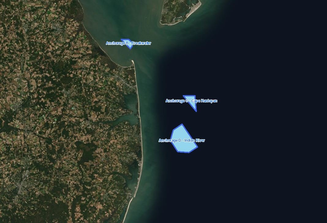 DE Bay anchorages